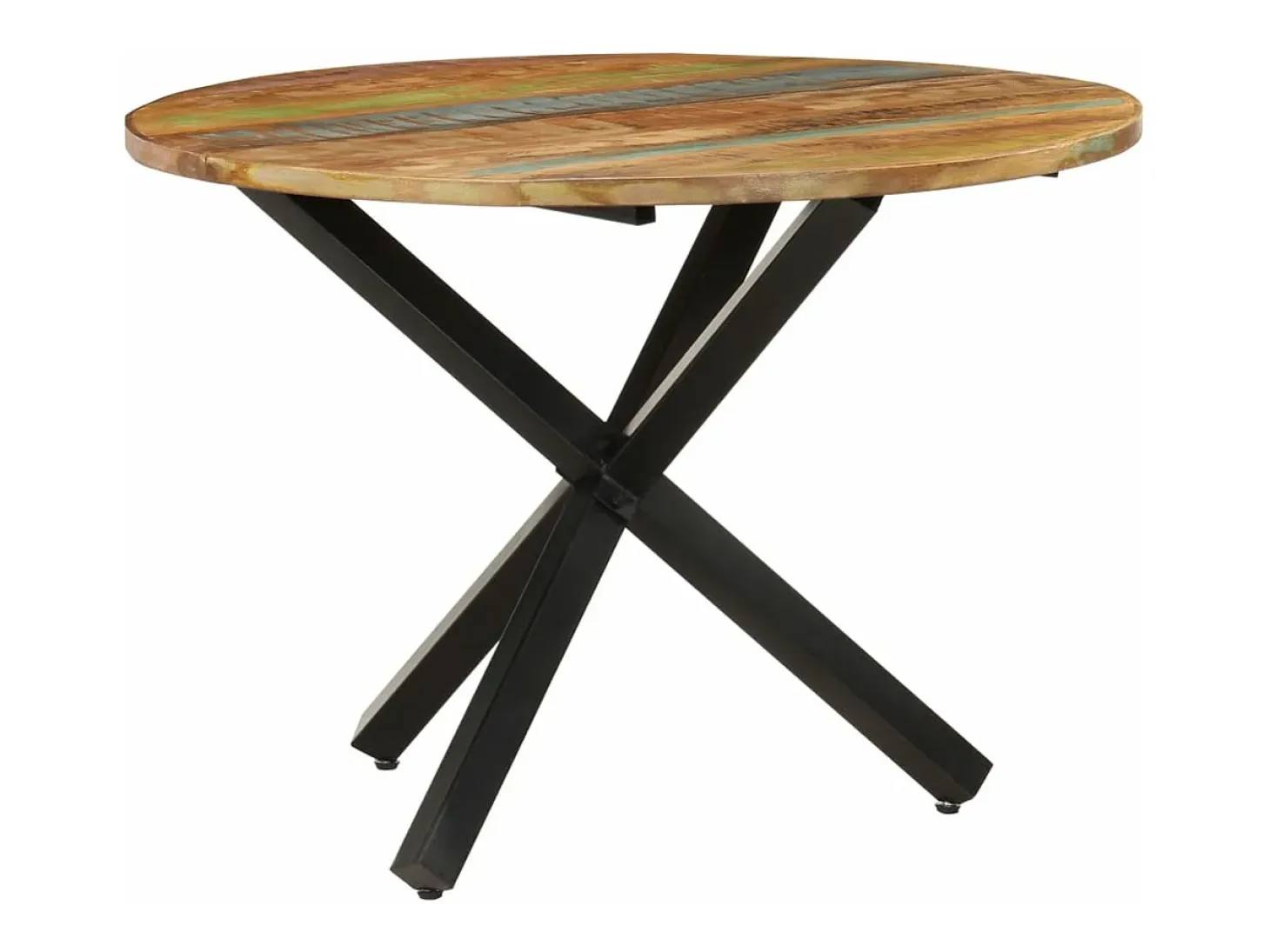 Mesa de comedor madera maciza reciclada redonda 100x100x75 cm