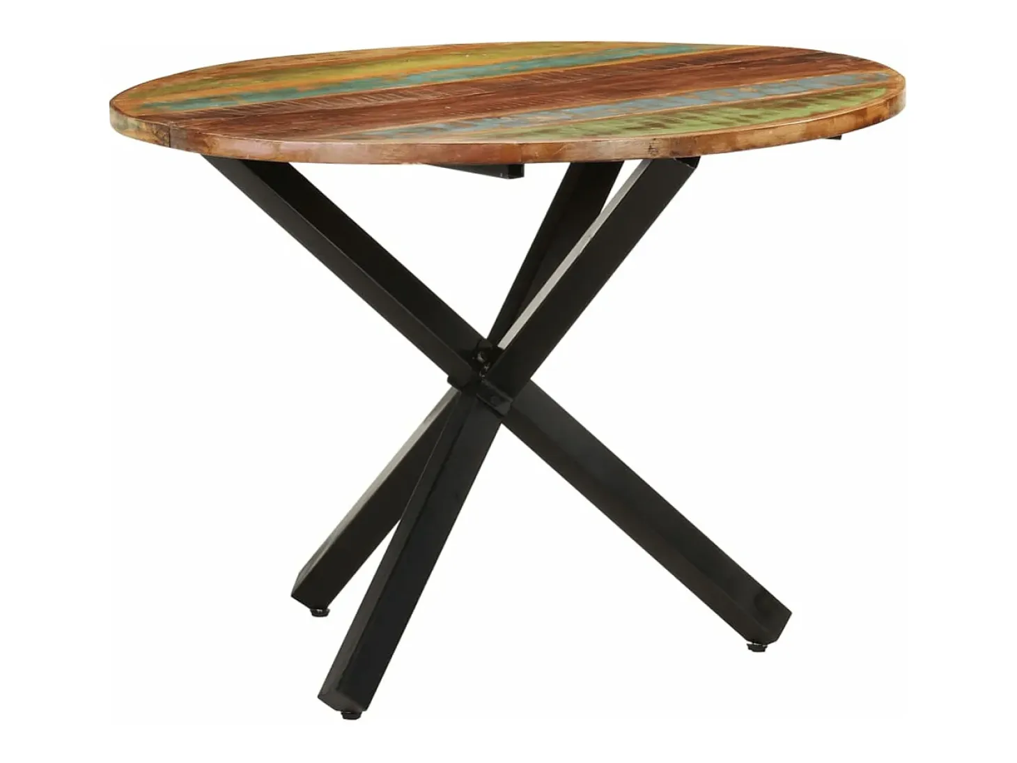 Mesa de comedor madera maciza reciclada redonda 100x100x75 cm