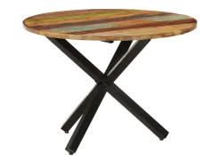 Mesa de comedor madera maciza reciclada redonda 100x100x75 cm
