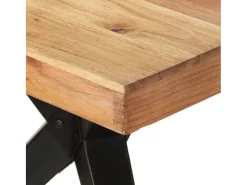Mesa de comedor madera maciza de acacia 200x90x76 cm