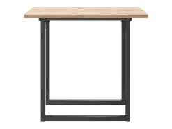 Mesa de comedor marco O madera maciza pino y acero 90x90x75,5cm