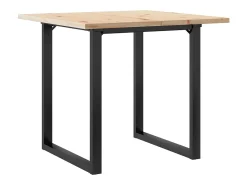 Mesa de comedor marco O madera maciza pino y acero 90x90x75,5cm