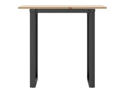 Mesa de comedor marco O madera maciza pino y acero 80x50x75 cm