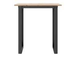 Mesa de comedor marco O madera maciza pino y hierro 60x60x75 cm ES252491