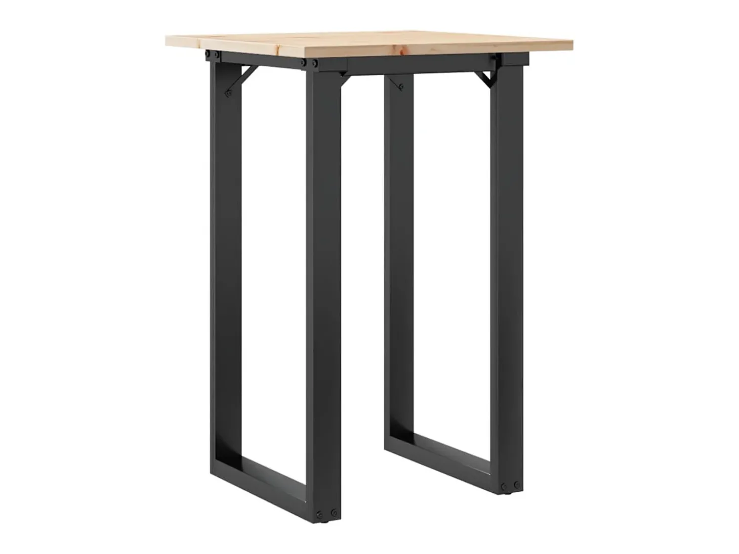 Mesa de comedor marco O madera maciza pino y hierro 50x50x75 cm