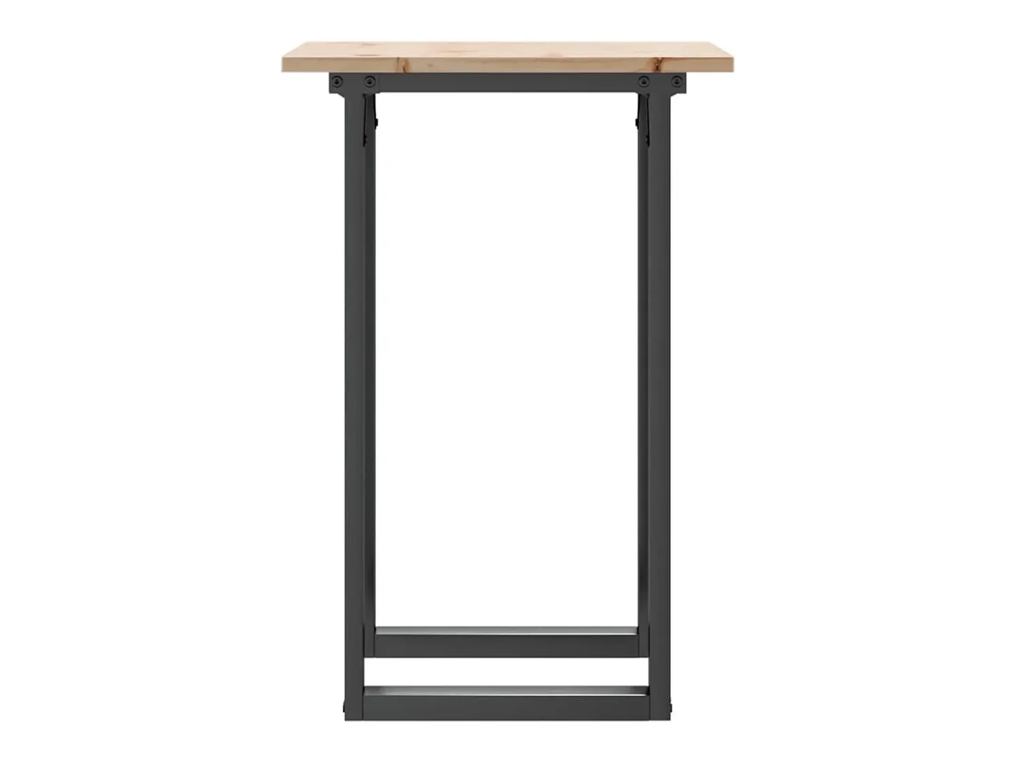 Mesa de comedor marco O madera maciza pino y hierro 50x50x75 cm