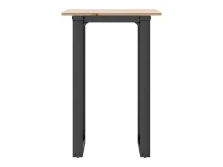 Mesa de comedor marco O madera maciza pino y hierro 50x50x75 cm