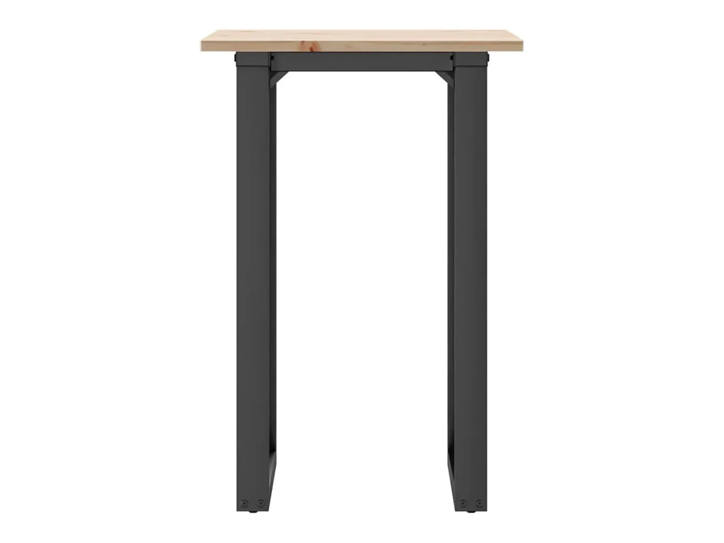 Mesa de comedor marco O madera maciza pino y hierro 50x50x75 cm