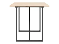 Mesa de comedor marco O madera maciza pino y hierro 140x80x75cm