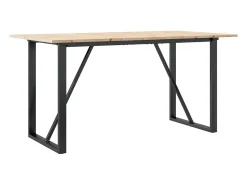 Mesa de comedor marco O madera maciza pino y hierro 140x80x75cm