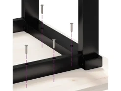 Mesa de comedor marco O madera maciza pino y acero 70x70x75,5cm