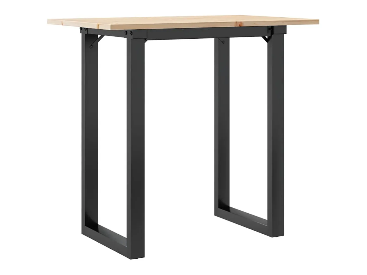 Mesa de comedor marco O madera maciza pino y hierro 80x50x75 cm ES558102