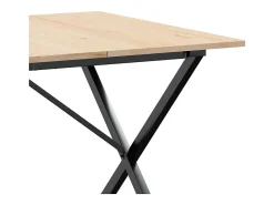 Mesa de comedor marco X madera maciza pino y hierro 180x90x75cm