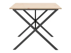 Mesa de comedor marco X madera maciza pino y hierro 180x90x75cm ES479129