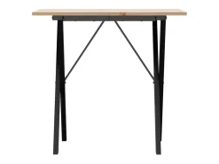 Mesa de comedor marco X madera maciza pino y acero 80x50x75 cm