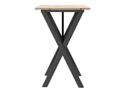 Mesa de comedor marco X madera maciza pino y acero 80x50x75 cm