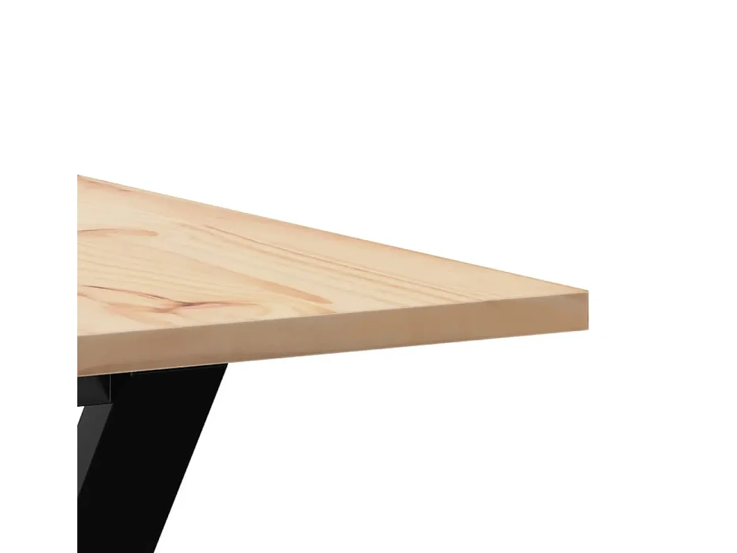 Mesa de comedor marco Y madera maciza pino y hierro 90x90x75 cm