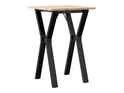Mesa de comedor marco Y madera maciza pino y hierro 50x50x75 cm