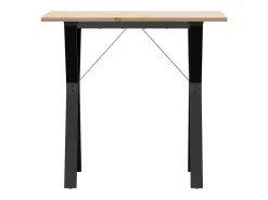 Mesa de comedor marco Y madera maciza pino y hierro 80x50x75 cm