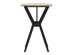 Mesa de comedor marco Y madera maciza pino y hierro 50x50x75 cm ES470911