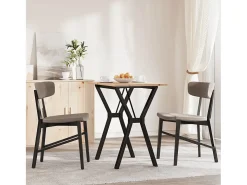 Mesa de comedor marco Y madera maciza pino y hierro 80x50x75 cm ES240799