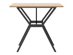 Mesa de comedor marco Y madera maciza pino y hierro 90x90x75 cm ES603294