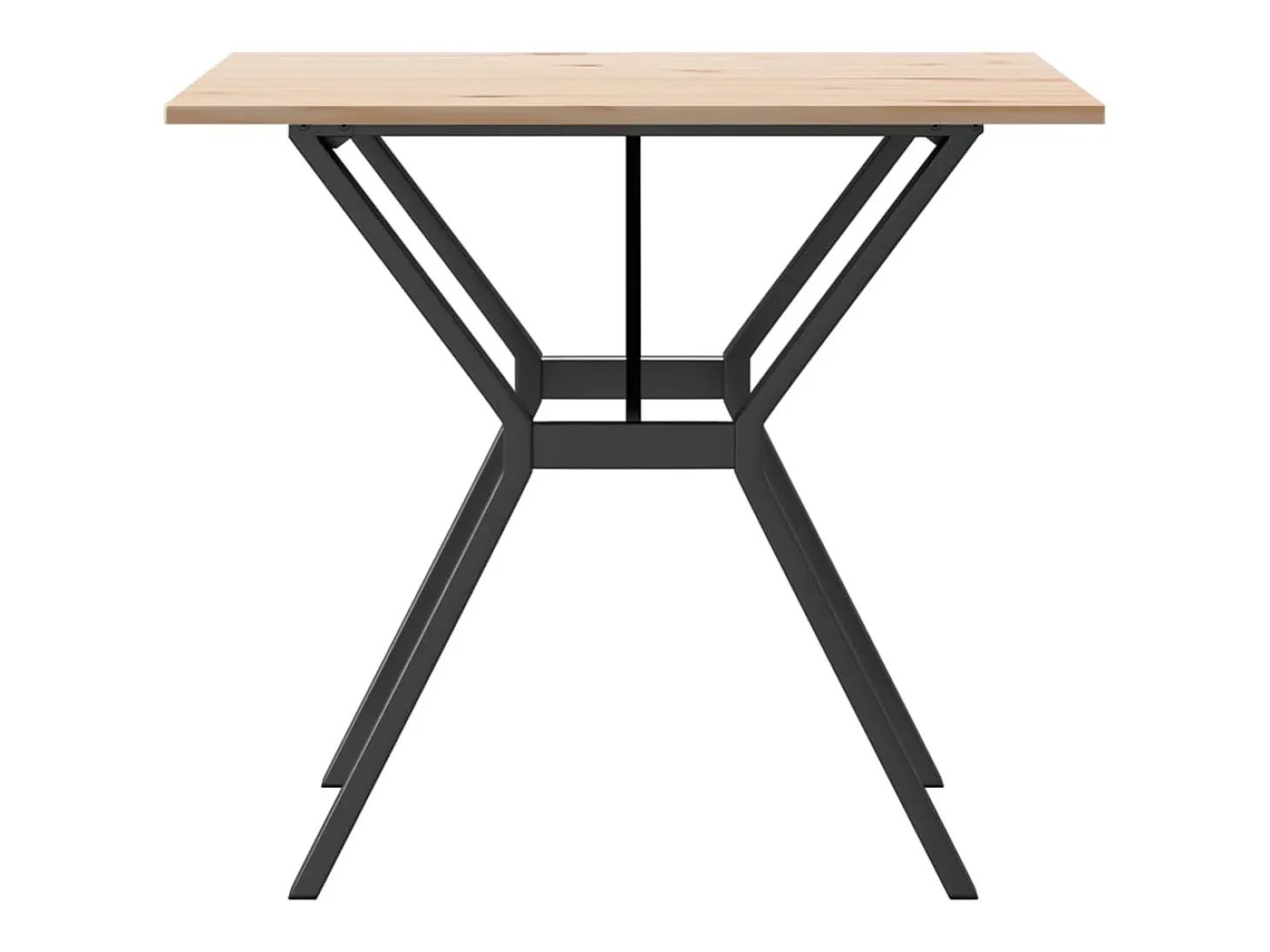 Mesa de comedor marco Y madera maciza pino y hierro 90x90x75 cm ES603294