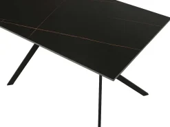 Mesa de comedor MCW-O58, negro-dorado