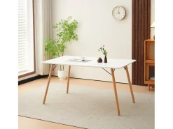 Mesa de Comedor Moderna Escandinava EGGREE Blanco 160x80x73.5 cm