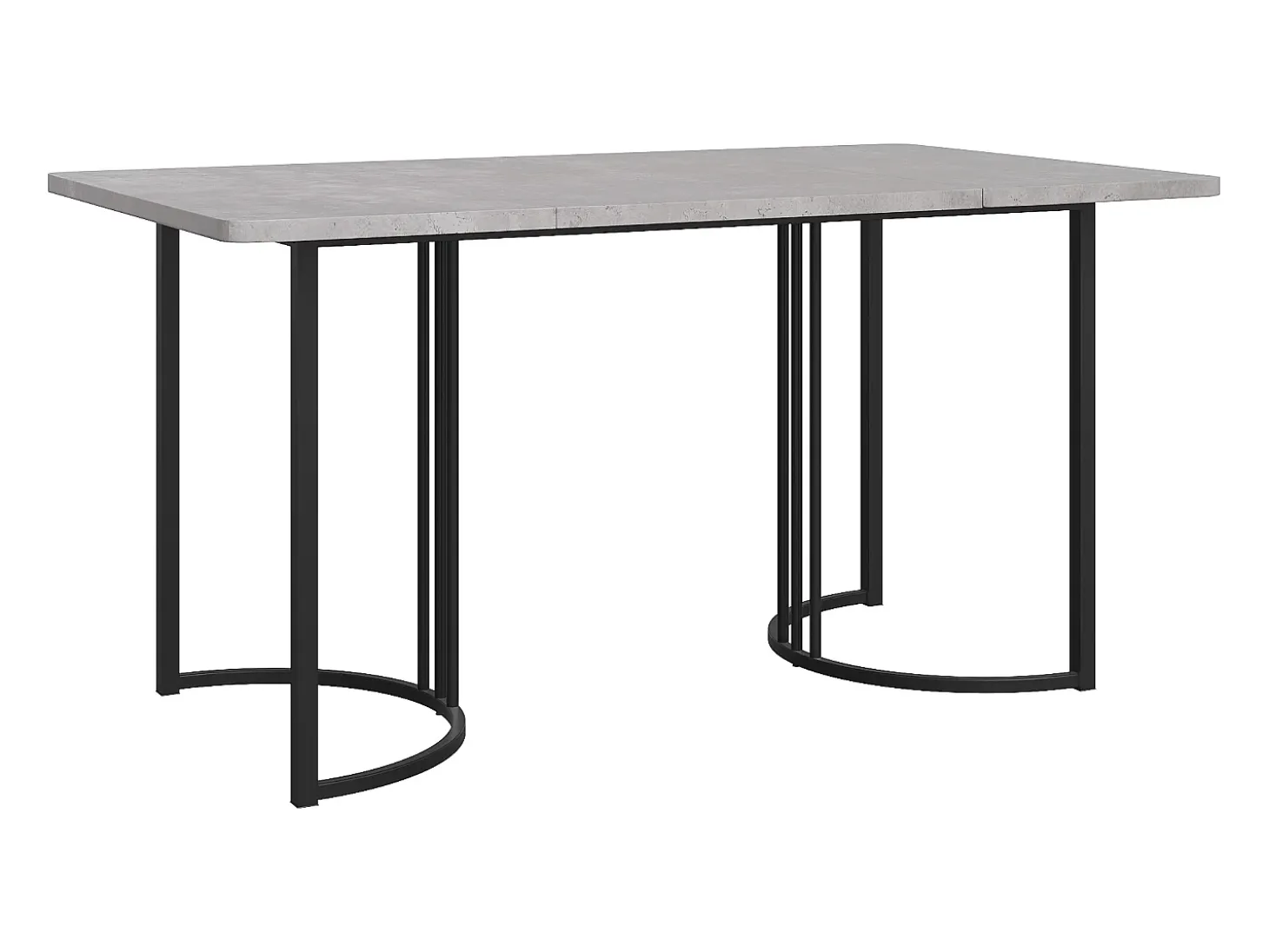Mesa de comedor moderna 140x80cm, MDF blanco con patas de metal negro, tablero de mármol (140x80x75 cm)