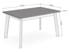 Mesa de comedor Naira 140 Negro Blanco