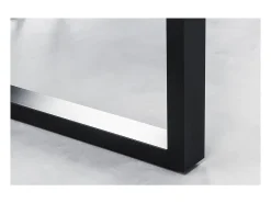 Mesa de comedor NALKO 160 cm – Tablero de madera de acacia aceitada y estructura de metal negro – Estilo industrial y natural