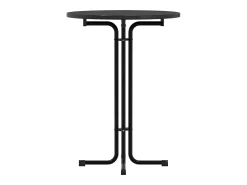 Mesa de comedor negra Ø80x110 cm de madera contrachapada y acero