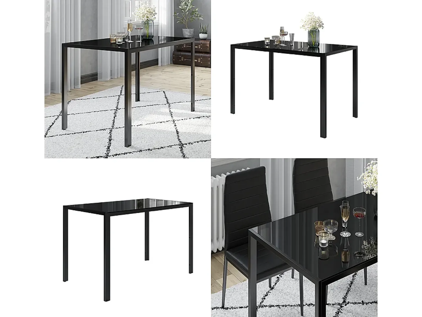 Mesa de comedor negro 120x70x75 grand