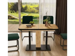 Mesa de comedor negro/roble 120x80x77.3 fenaro