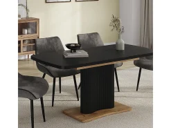 Mesa de comedor negro/roble 120x80x77.4 fenaro