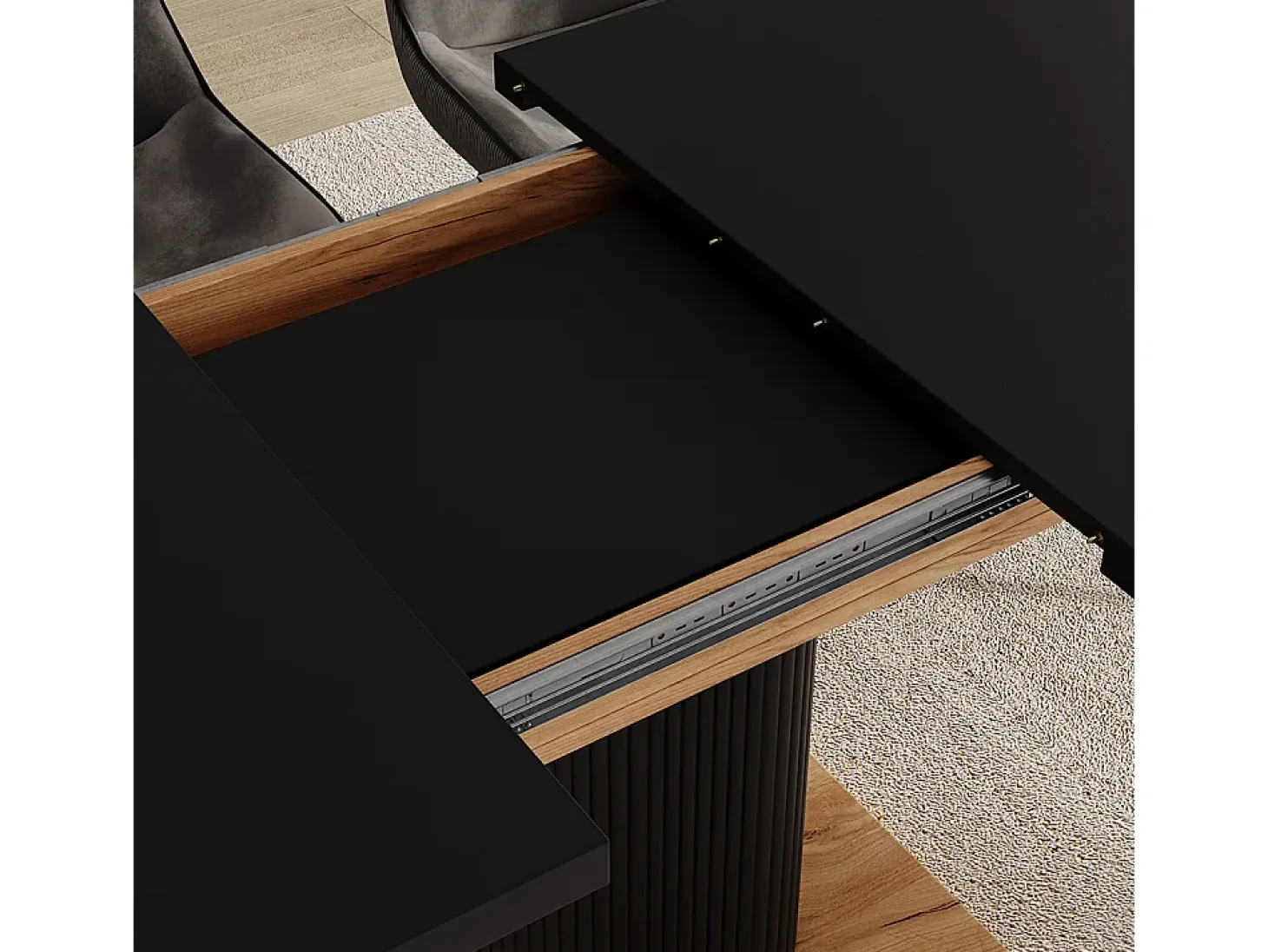 Mesa de comedor negro/roble 120x80x77.4 fenaro