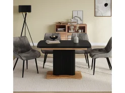 Mesa de comedor negro/roble 120x80x77.4 fenaro