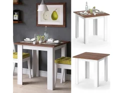 Mesa de comedor nogal 80x80x76.6 karlos