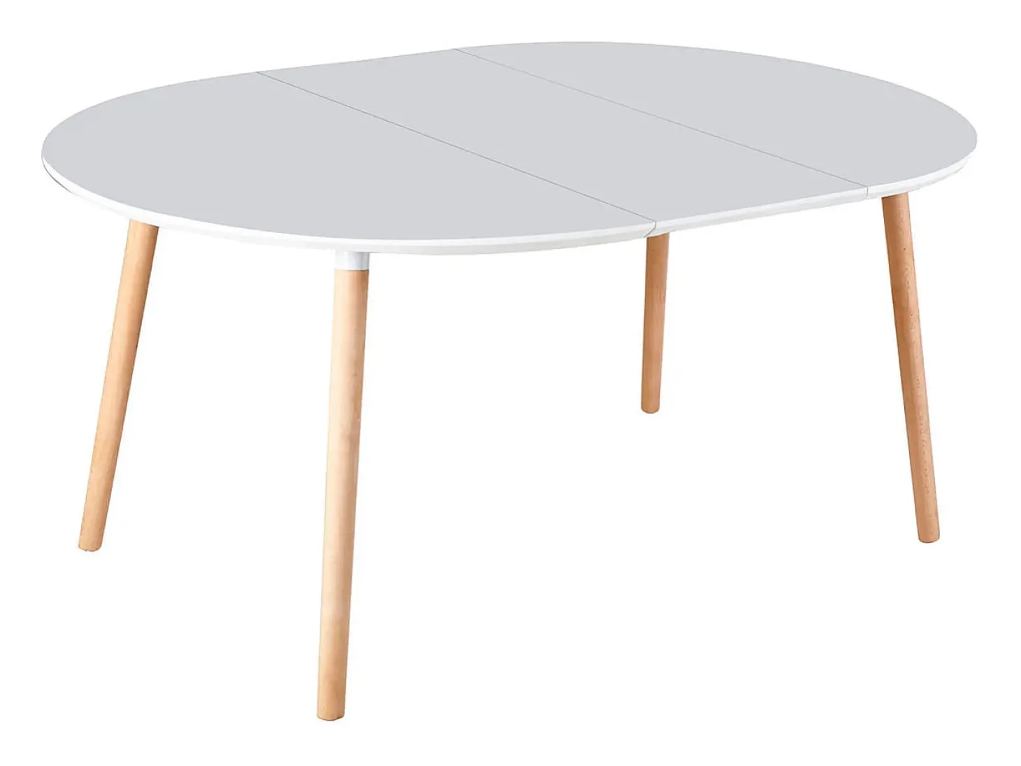 Mesa de comedor Nordika extensible forma redonda blanco/haya 100-140-180 cm Adec