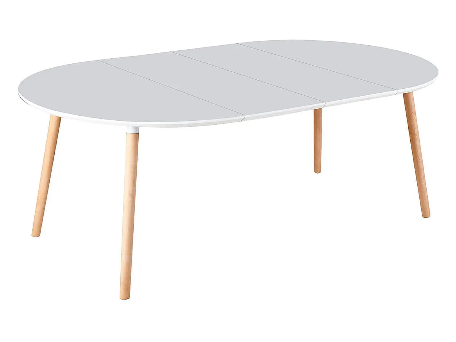 Mesa de comedor Nordika extensible forma redonda blanco/haya 100-140-180 cm Adec