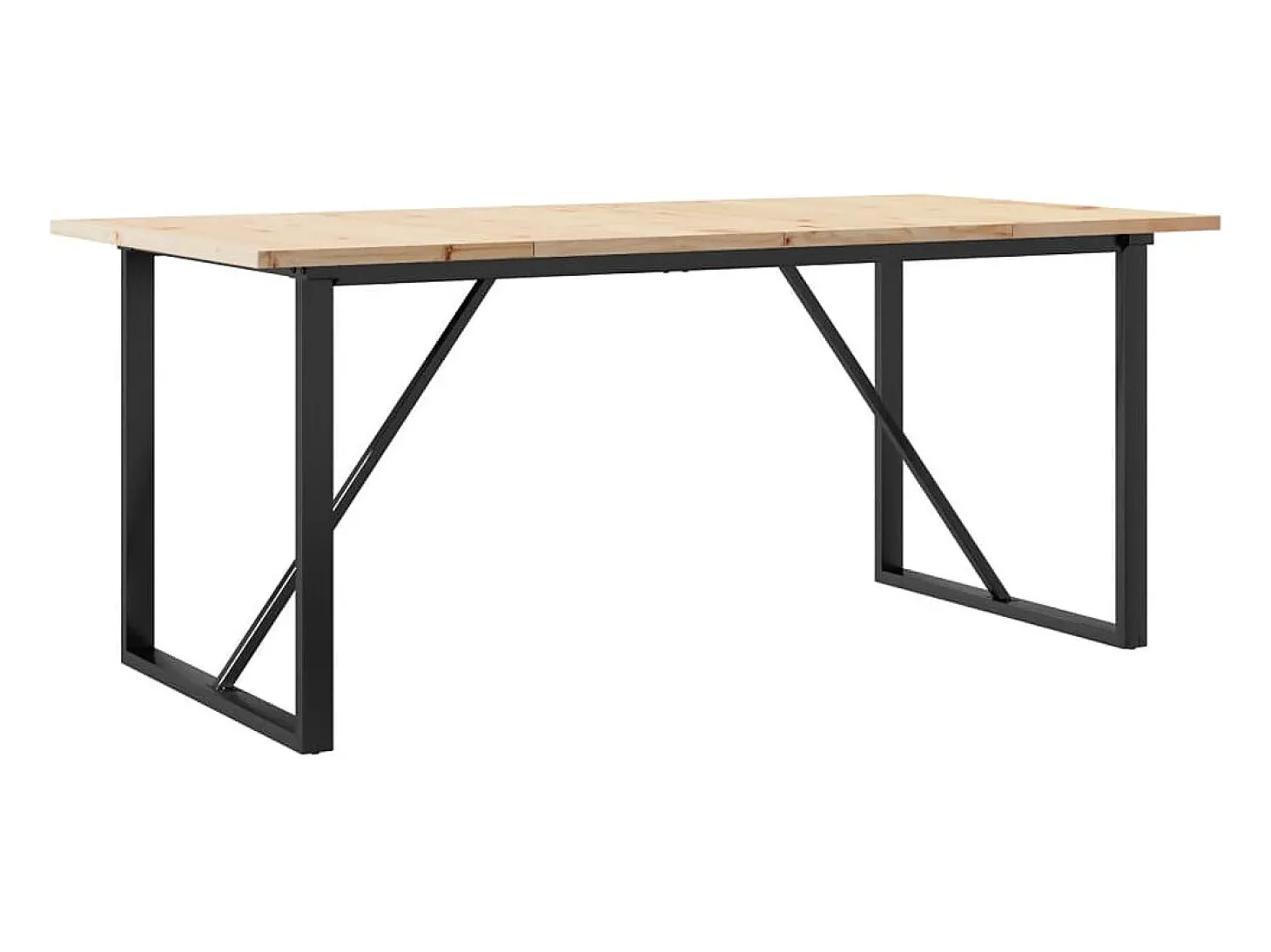 Mesa de comedor O-frame 180x90x75,5 cm madera maciza de pino acero