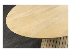 Mesa de comedor ORINO 220 cm – Tablero ovalado de madera maciza de mango y estructura de mango y acacia