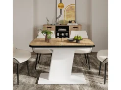 Mesa de comedor oro potencia roble/blanco 120x80x77.3 fenaro