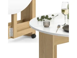 Mesa de comedor oro potencia roble/blanco 100x100x73 rondo