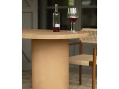 Mesa de comedor ovalada de microcemento en tono terracota DECOWOOD de 200x75cm - LUCÍA - DECOWOOD
