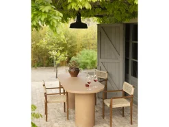 Mesa de comedor ovalada de microcemento en tono terracota DECOWOOD de 180x75cm - LUCÍA - DECOWOOD