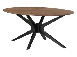 Mesa de comedor ovalada de diseño en nogal 160 cm DIELLI