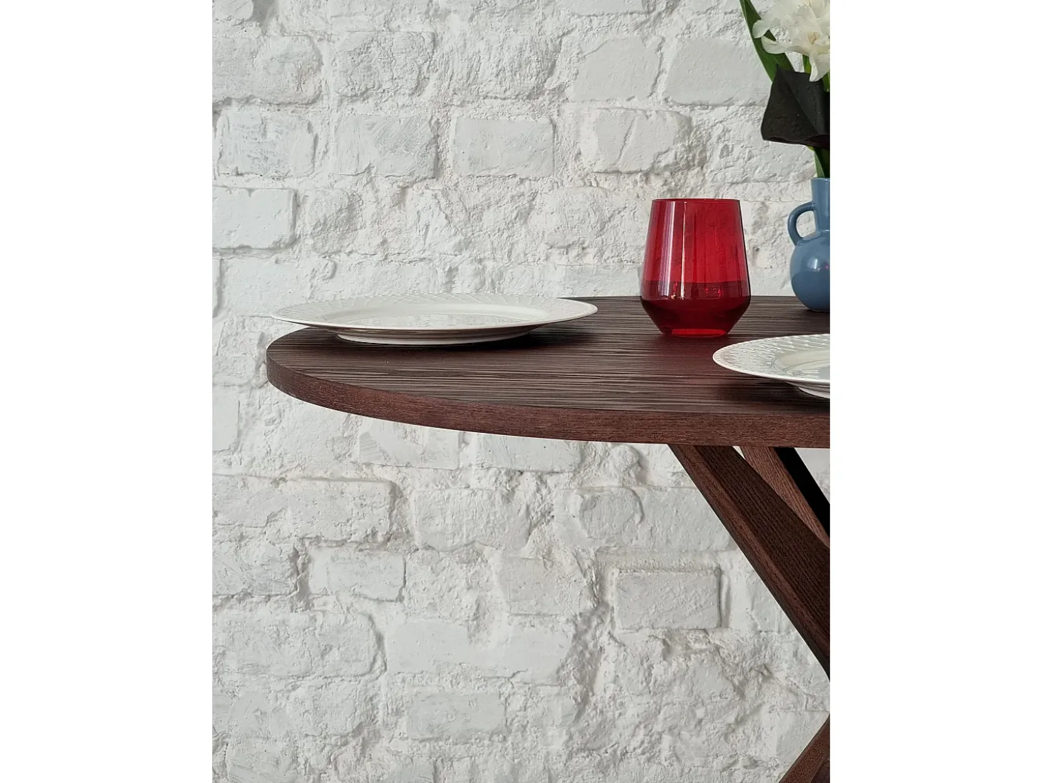 Mesa de comedor ovalada 75x100cm Jubi madera de fresno