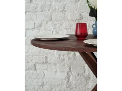 Mesa de comedor ovalada 75x100cm Jubi fresno teñido roble